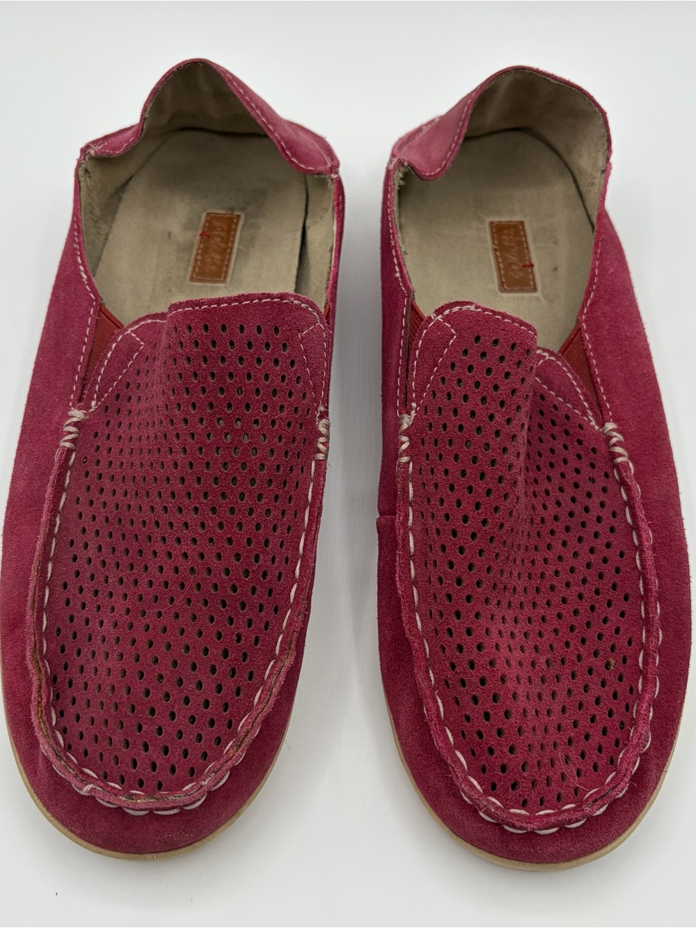 Olukai Nohea Perf Slip-on Deck Shoes Size 9 EU 39 Red Purple Comfort